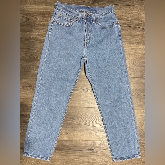 Levi's Denim - Levi's 501 Light Blue Button Fly Straight Leg Jeans